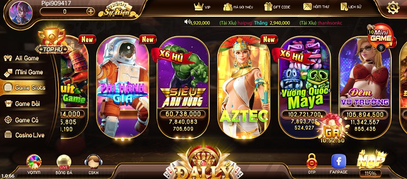 Đa dạng các thể loại game slot tại Na99